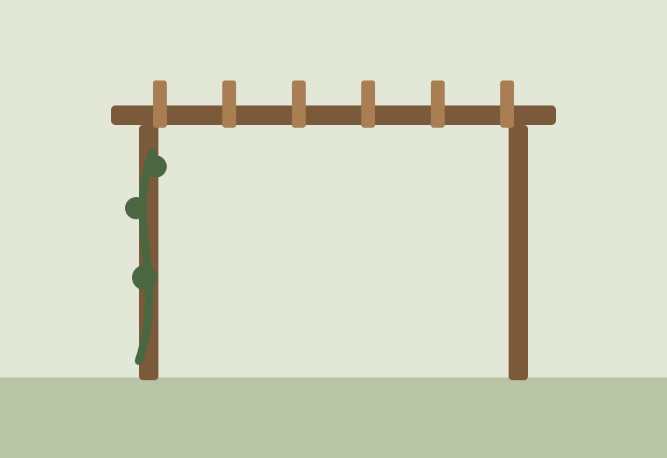 Illustration placeholder — replace with your real pergola build photo